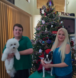 The family Christmas picture, taken in the middle off my Rituxan treatments. Say hello to my giant moon face!